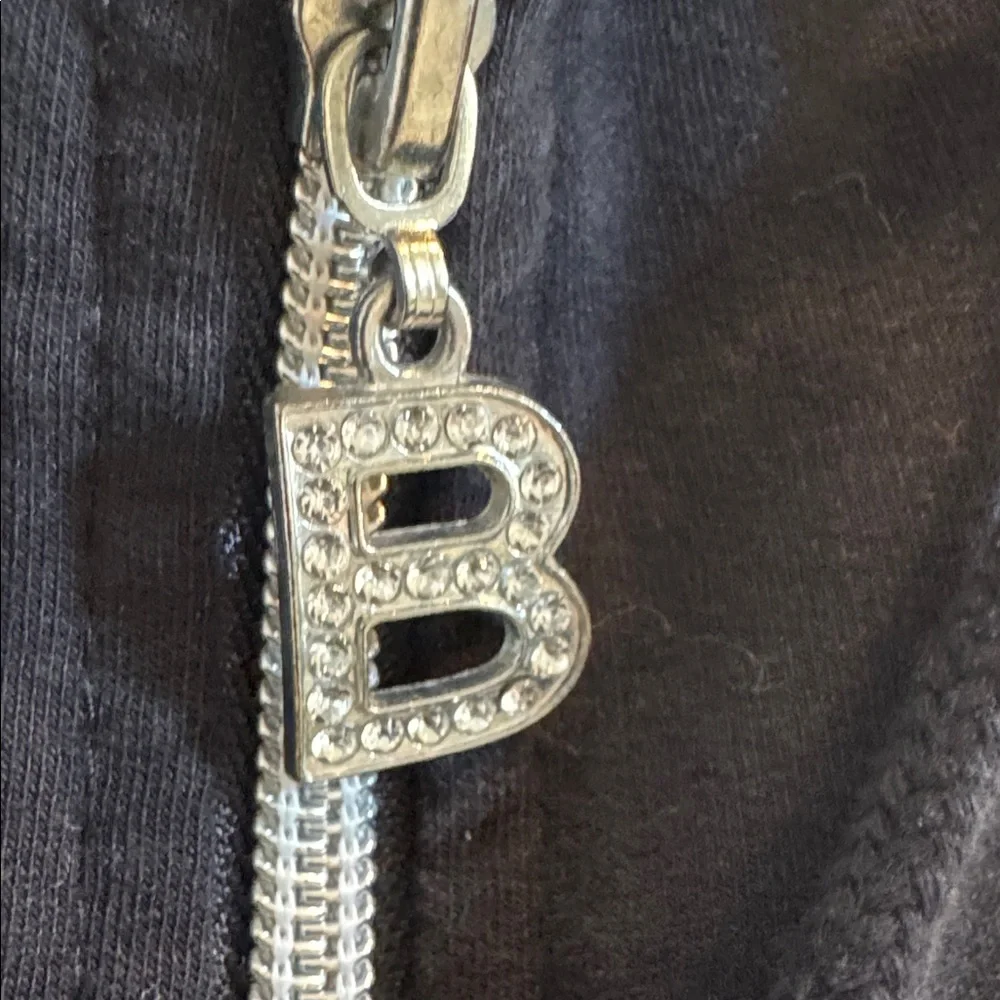 BCBG MaxAzria Vintage Black Hooded Jacket with Rhinestone & Studded Accents - Picture 4 of 12